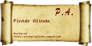 Pintér Alinda névjegykártya